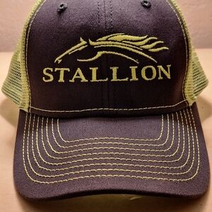 Stallion Bright Green and Black Mesh Cap
